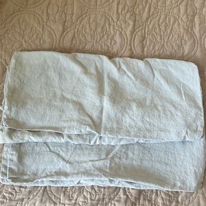 Quince Light Blue Linen pillowcases- Soft Breathable Bedding